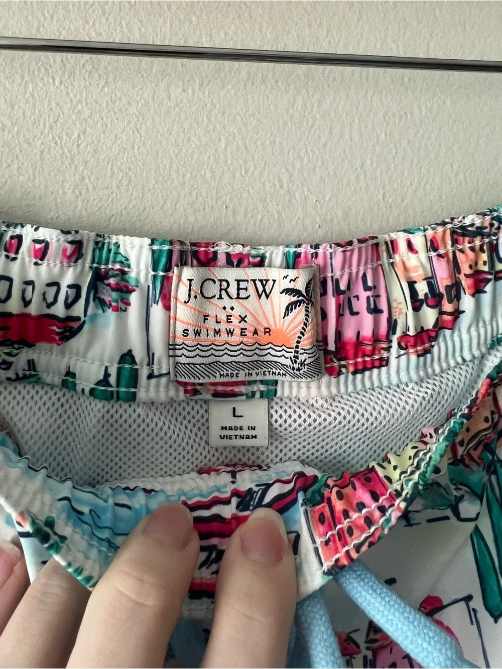 J.Crew Flex Swim Trunks Coastal Print Men’s Large Lined Shorts